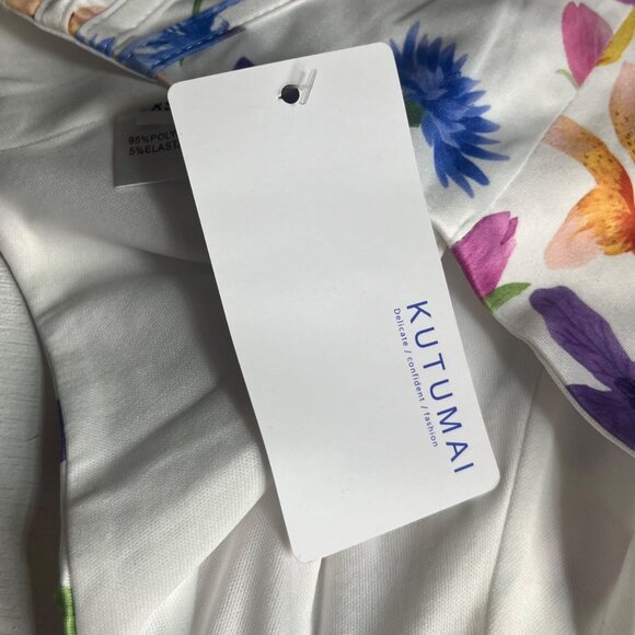 Kutumai Floral Print Sleeveless Corset Top Scoop Neck Back Zipper Size XS New - Picture 9 of 9